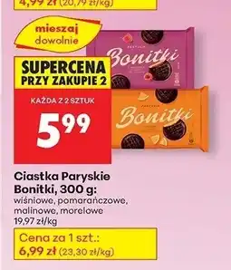 Biedronka Ciastka Paryskie wiśniowe, pomarańczowe, malinowe, morelowe Bonitki oferta
