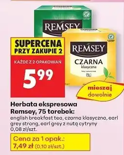 Biedronka Herbata ekspresowa 75 torebek różne rodzaje Remsey oferta