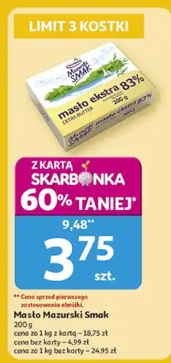 Auchan Masło ekstra 83% Mazurski Smak oferta
