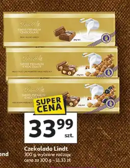 Auchan Czekolada Lindt wybrane rodzaje oferta