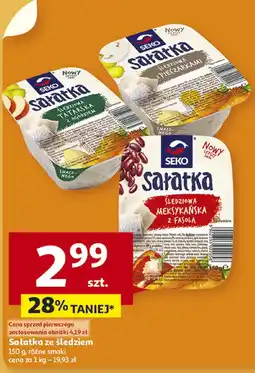 Auchan Sałatka ze śledziem Seko różne smaki oferta
