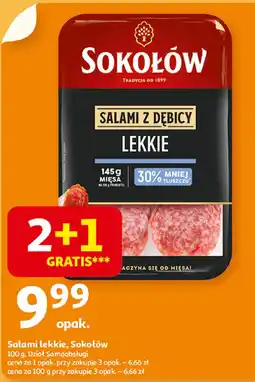 Auchan Salami lekkie Sokołów 100g Dział Samoobsługi oferta