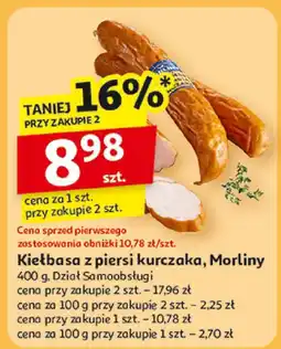 Auchan Kiełbasa z piersi kurczaka Morliny 400g Dział Samoobsługi oferta