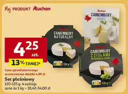 Auchan Ser pleśniowy Camembert 120-125 g, 4 rodzaje Auchan oferta