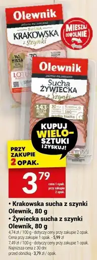 Twój Market Żywiecka sucha z szynki Olewnik, 80 g oferta