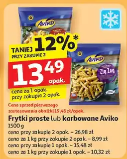 Auchan Frytki proste lub karbowane Aviko 1500 g oferta