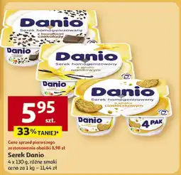 Auchan Serek Danio 4 x 130 g, różne smaki oferta