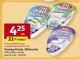 Auchan Twaróg klinek Mlekovita 230 g, różne rodzaje oferta