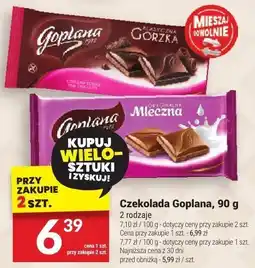 Twój Market Czekolada Goplana, 90 g, 2 rodzaje oferta