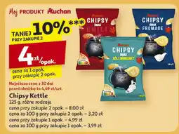 Auchan Chipsy Kettle Auchan 125 g różne rodzaje oferta