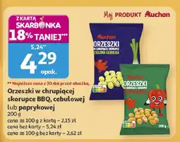 Auchan Orzeszki w chrupiącej skorupce BBQ, cebulowej lub paprykowej Auchan 200 g oferta