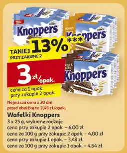 Auchan Wafelki Knoppers 3 x 25 g wybrane rodzaje oferta