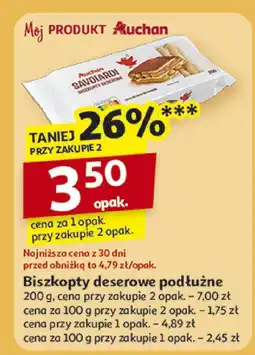 Auchan Biszkopt podłużne Auchan 200 g oferta