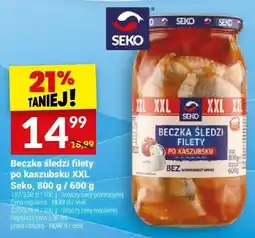 Twój Market Beczka śledzi filety po Kaszubsku XXL Seko, 800 g / 600 g oferta