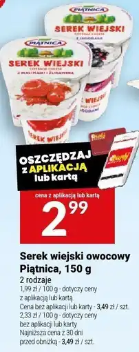Twój Market Serek wiejski owocowy Piątnica, 150 g oferta