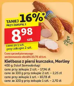 Auchan Kiełbasa z piersi kurczaka, Morliny Dział Samoobsługi oferta