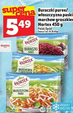 Topaz Buraczki puree/włoszczyzna paski/marchew groszkiem Hortex 450 g oferta