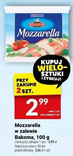 Twój Market Mozzarella w zalewie Bakoma, 100 g oferta