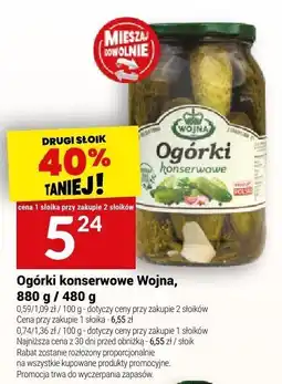 Twój Market Ogórki konserwowe Wojna, 880 g / 480 g oferta