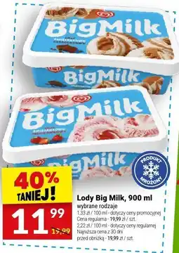 Twój Market Lody Big Milk 900ml - wybrane rodzaje oferta