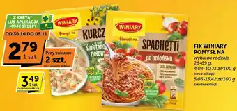 Fix Winiary Pomysł na Spaghetti do bolońsku, Kurczaka śmietanowo ziołowego