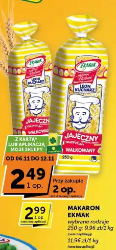 ABC Makaron Ekmak jajeczny tradycyjny lub wałkowany wybrane rodzaje oferta