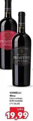 Kaufland Wino półsłodkie Vionelli Primitivo Di Puglia oferta