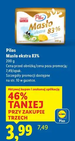 Lidl Masło Pilos ekstra 83% oferta