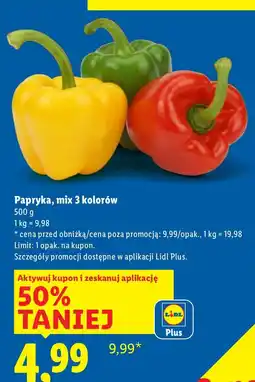 Lidl Papryka mix 3 kolorów Lidl oferta