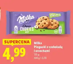 Lidl Ciasteczka Pieguski z czekoladą i orzechami Milka oferta