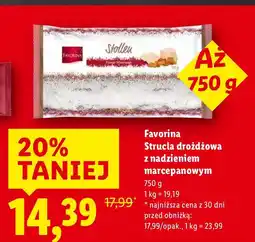 Lidl Ciasto Favorina Strucla drożdżowa z nadzieniem marcepanowym oferta
