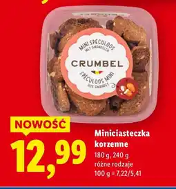 Lidl Ciasteczka Miniciasteczka korzenne różne rodzaje Crumbel oferta