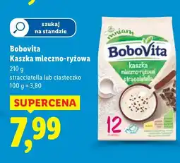 Lidl Kaszka mleczno-ryżowa Bobovita stracciatella lub ciasteczko oferta