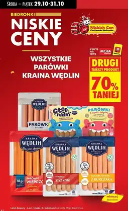 Biedronka Kabanosy głodniaki szynka wieprzowa i cielęcina Kraina Wędlin oferta