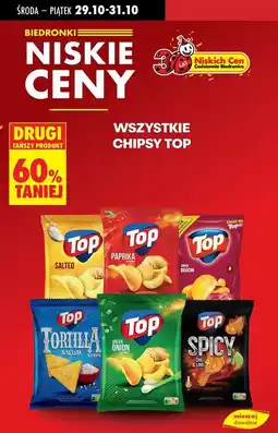 Biedronka Chipsy zielona cebulka Top Chips oferta