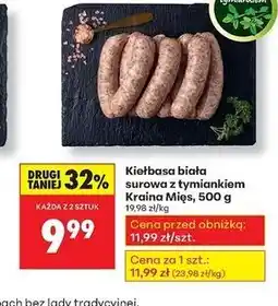 Biedronka Kiełbasa biała surowa premium Kraina Mięs oferta