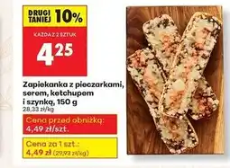 Biedronka Zapiekanka z pieczarkami serem ketchupem i szynką oferta