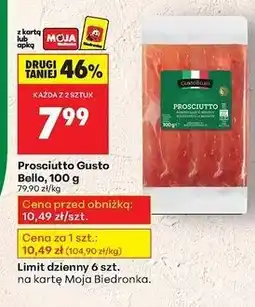 Biedronka Szynka prosciutto cotto Gustobello oferta