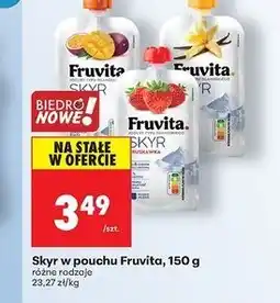 Biedronka Jogurt truskawka saszetka Fruvita Skyr oferta