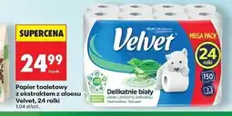 Biedronka Papier toaletowy delikatnie biały z wyciągiem aloesu Velvet oferta