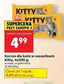 Biedronka Karma dla kota indyk w galarecie + wołowina Kitty oferta