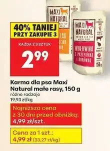 Biedronka Karma dla psa małe rasy wołowina z przepiórką i borówką Maxi Natural oferta