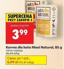 Biedronka Karma dla kota wołowina z gęsią Maxi Natural oferta