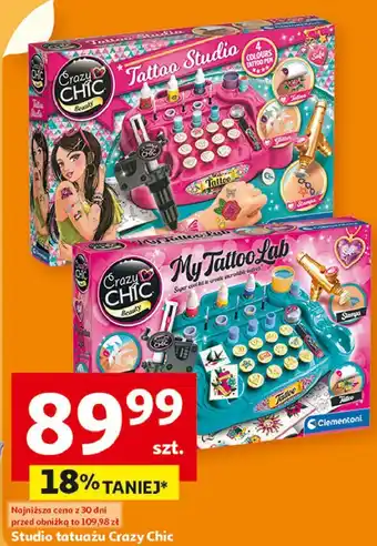 Auchan Zestw crazy chic my tattoo lab Clementoni oferta