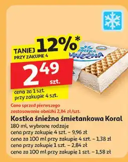Auchan Lód śmietankowy Koral Kostka Śnieżna oferta