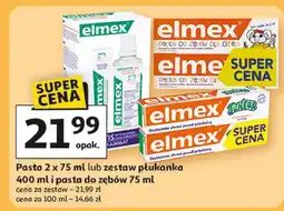 Auchan Płyn do płukania jamy ustnej + pasta zębów Elmex Sensitive oferta