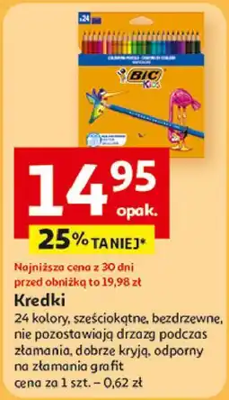 Auchan Kredki ołówkowe tropicolor Bic Kids oferta