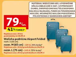 Auchan Walizka podróżna folded rozm. l 75 cm Airport oferta