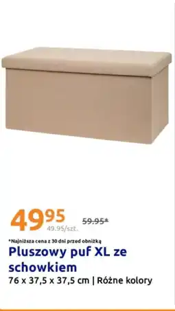 Action Pluszowy puf XL ze schowkiem oferta