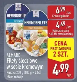 ALDI Filety śledziowe w sosie kremowym ALMARE oferta